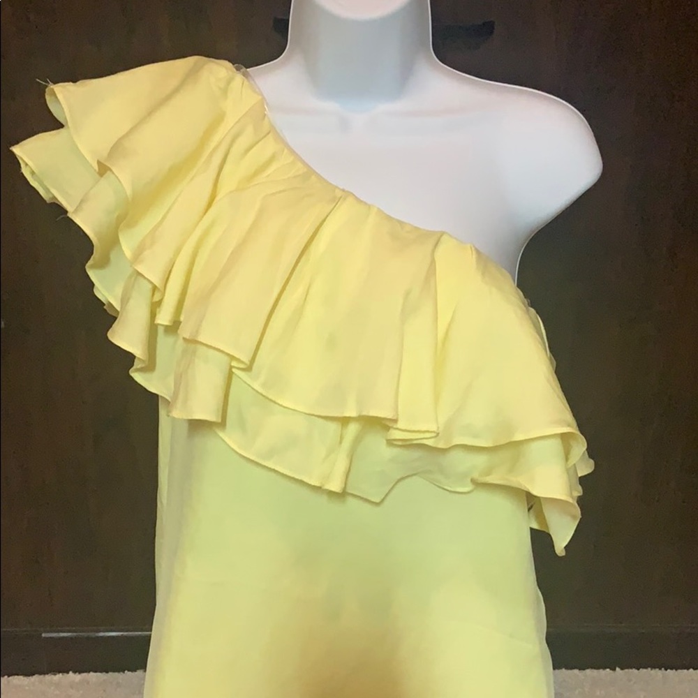 Yellow off the shoulder spring blouse